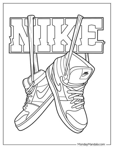 nike logo kleurplaat|Nike Coloring Pages (Free PDF Printables) .